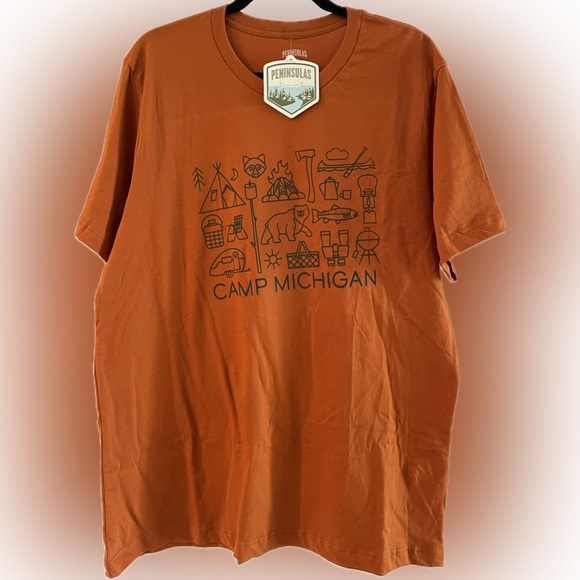 Michigan Peninsula’s Orange Camping Shirt 🏕️ Size XL - Picture 3 of 9